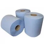6 bobines d'essuyage bleues 2 plis