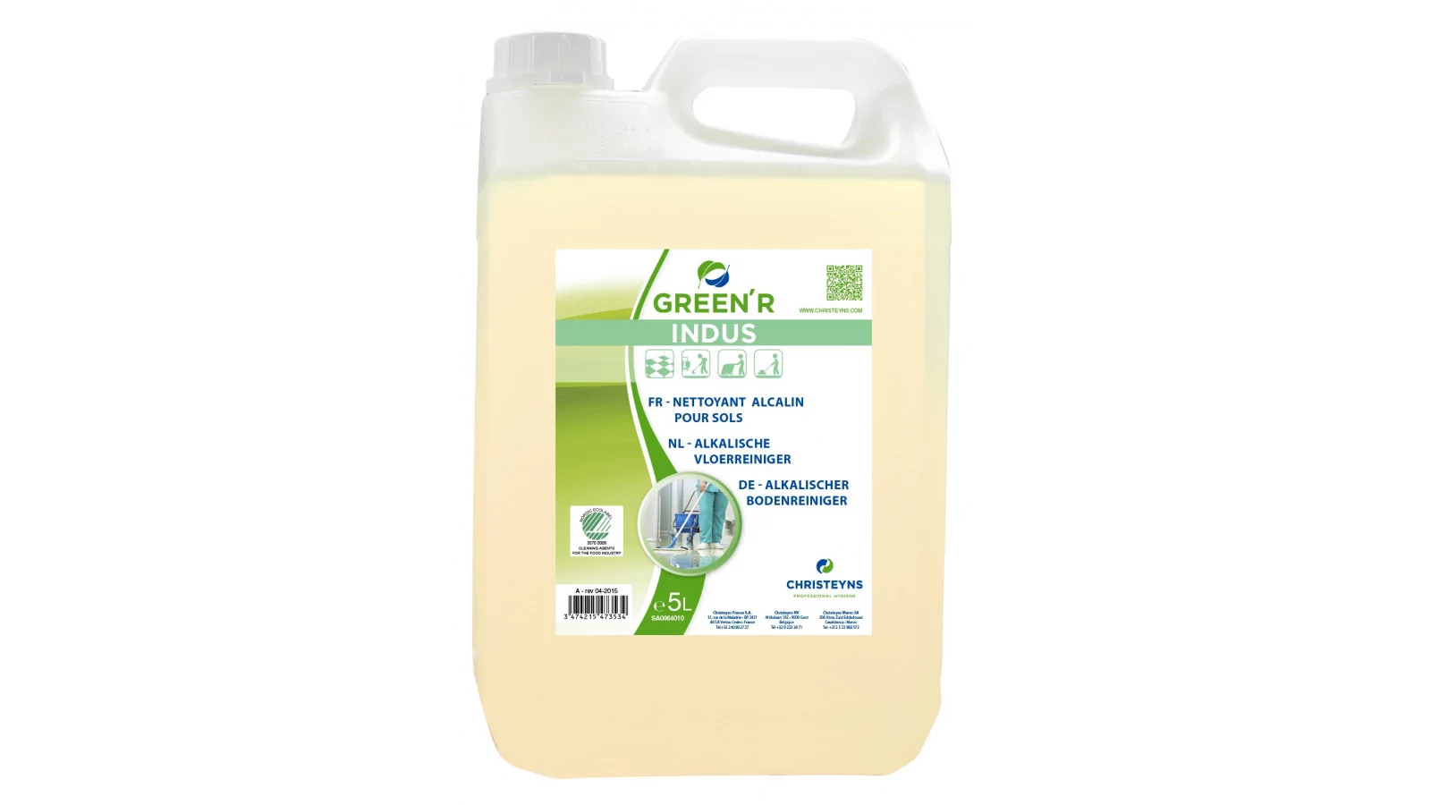 Dégraissant GREEN'R INDUS ALCALIN non moussant 5L