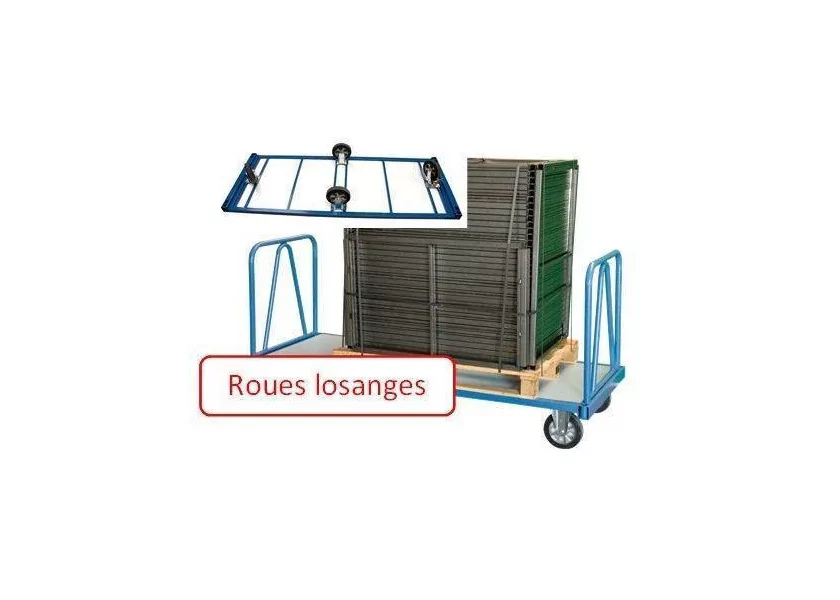 Chariot industriel pour charges lourdes 1600 x 800 mm 1200 kg