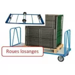 Chariot industriel pour charges lourdes 1600 x 800 mm 1200 kg