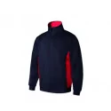 Sweat-shirt avec demi-fermeture éclair bicolore