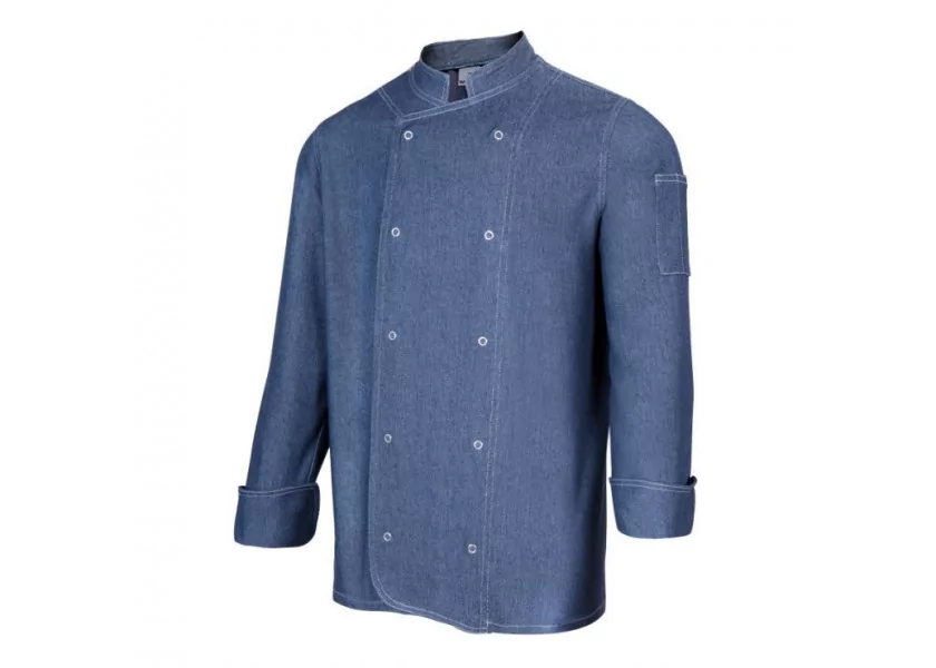 Chemise de cuisine Denim à bouton pression