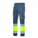 Pantalon stretch bicolore multi-poches haute visibilité