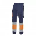 Pantalon stretch bicolore multi-poches haute visibilité