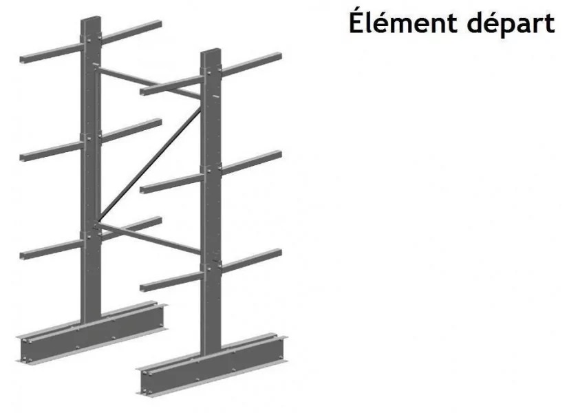 Cantilever simple face pour charges légères