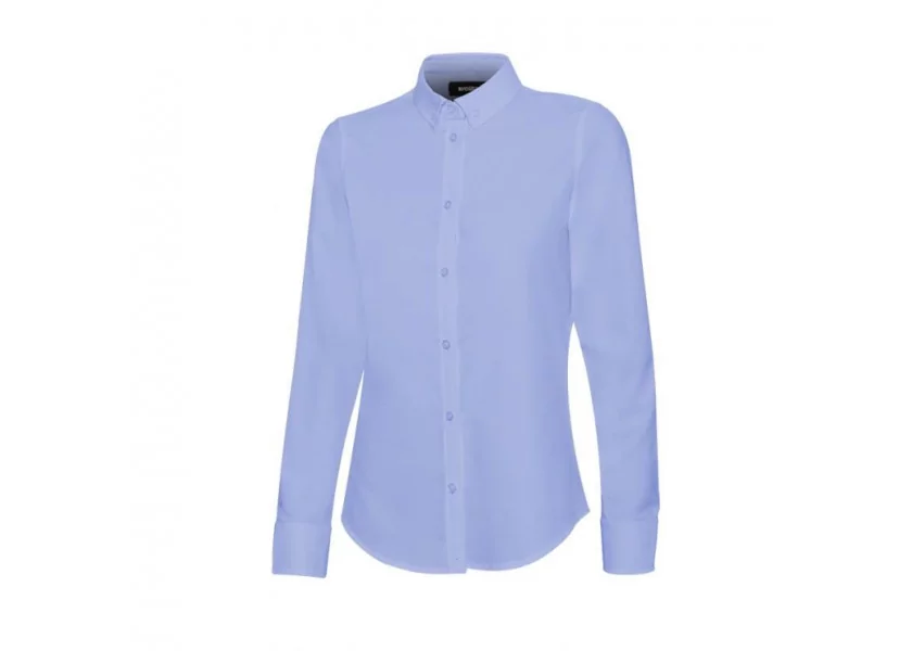 Chemise OXFORD stretch femme - Manches longues bleu ciel
