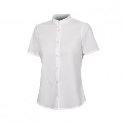 Chemise col mao stretch femme - Manches courtes