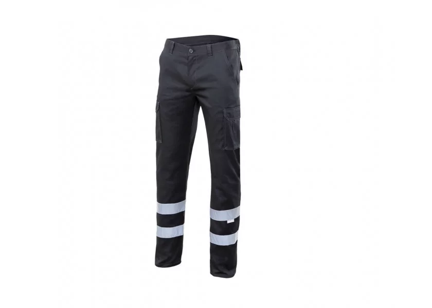 Pantalon stretch multipoches à bandes réfléchissantes