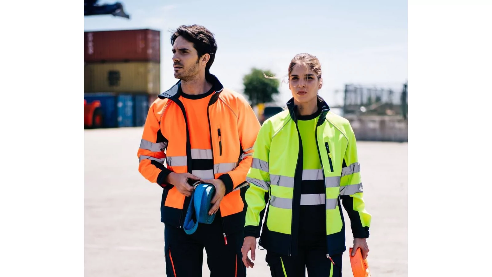 Blouson soft shell bicolore haute visibilité