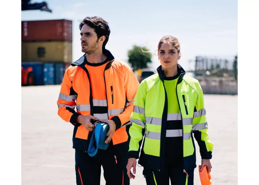 Blouson soft shell bicolore haute visibilité