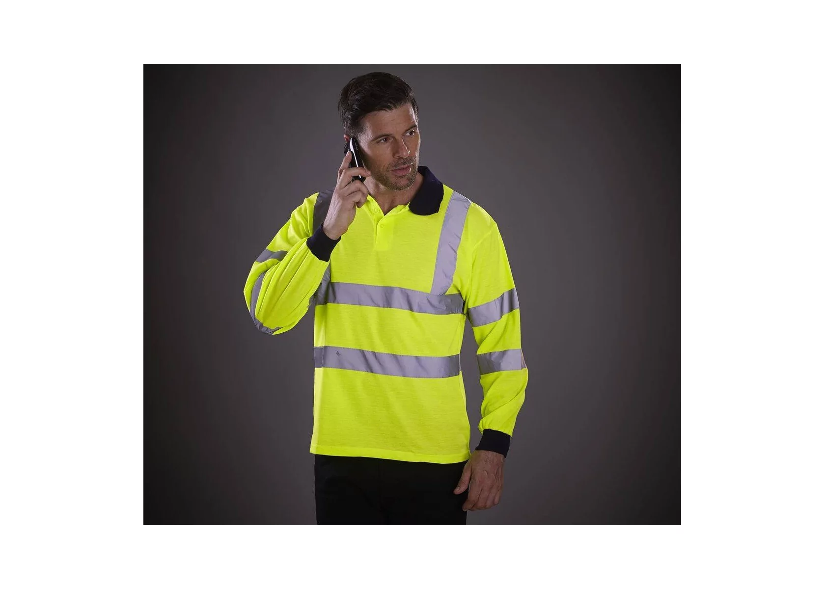 AYKRM t Shirt à Manches Longues Technique de Travail Haute visibilité Orange Jaune Fluo (Arance, M