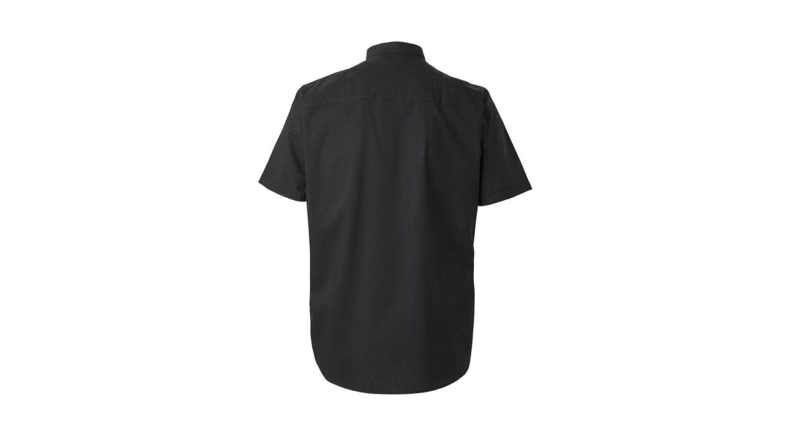 Chemise col mao stretch homme - Manches courtes - Noir