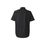 Chemise col mao stretch homme - Manches courtes - Noir