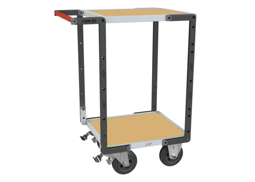 Servante flat-pack 2 plateaux bois médium, 400 kg