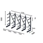 Rayonnage Cantilever léger - Croquis d'implantation