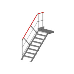 Escalier à palier inclinaison 45°