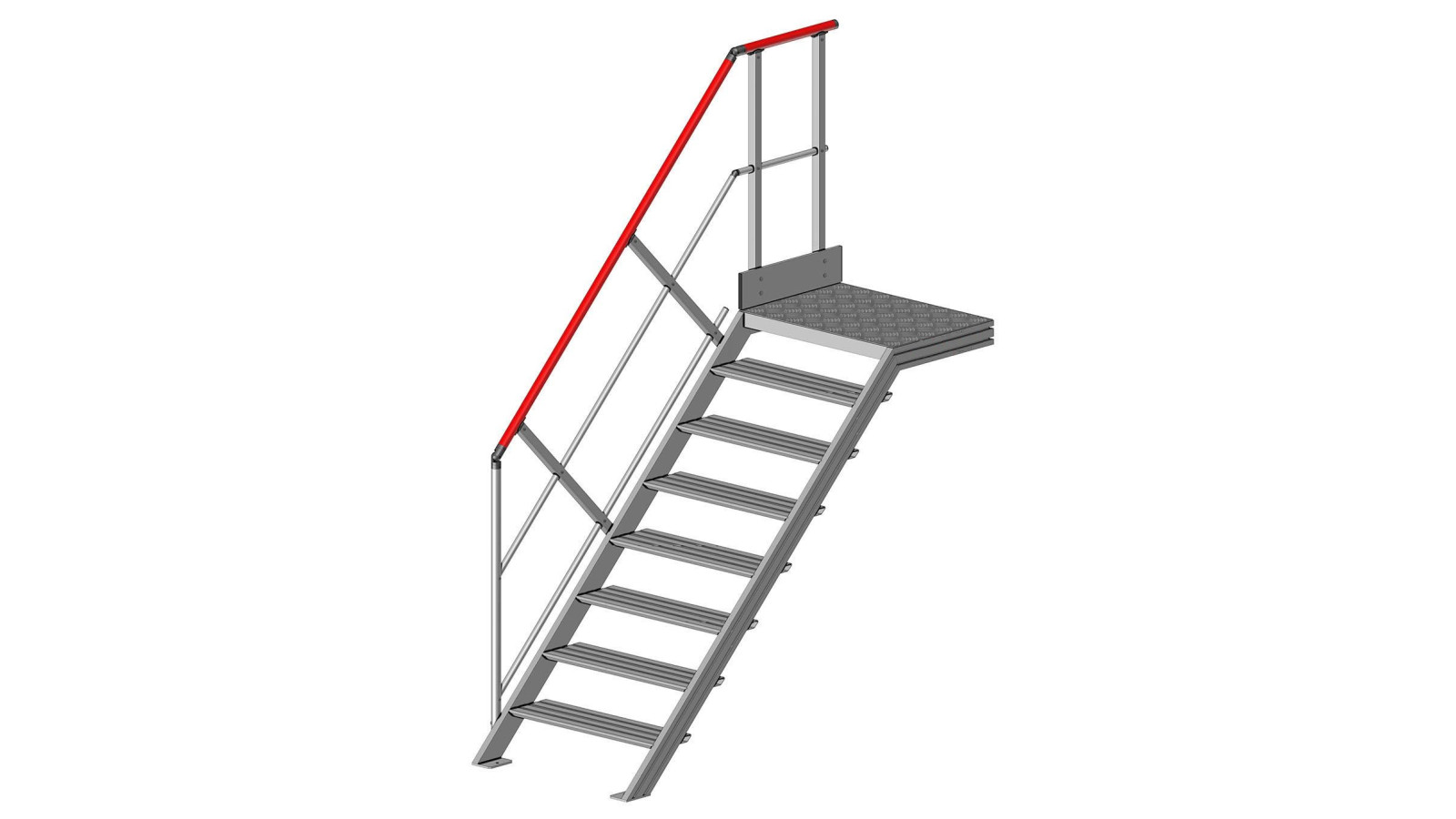 Escalier à palier inclinaison 45°