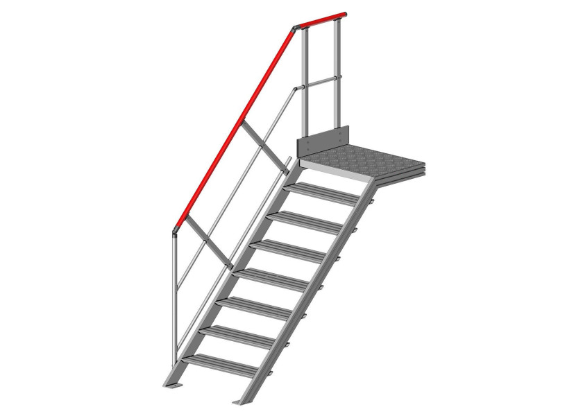 Escalier à palier inclinaison 45°