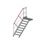Escalier à palier inclinaison 45°
