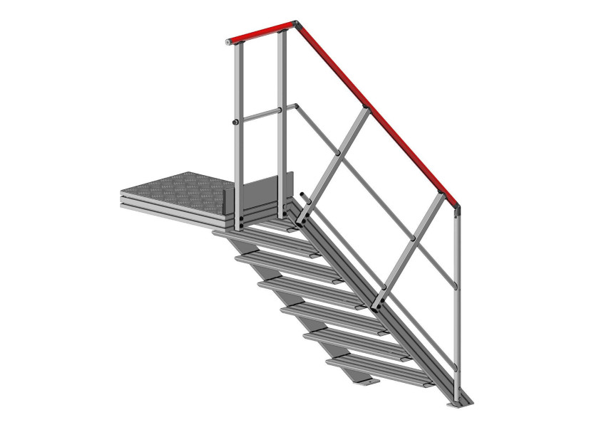 Escalier à palier inclinaison 45°