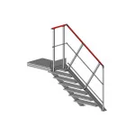 Escalier à palier inclinaison 45°