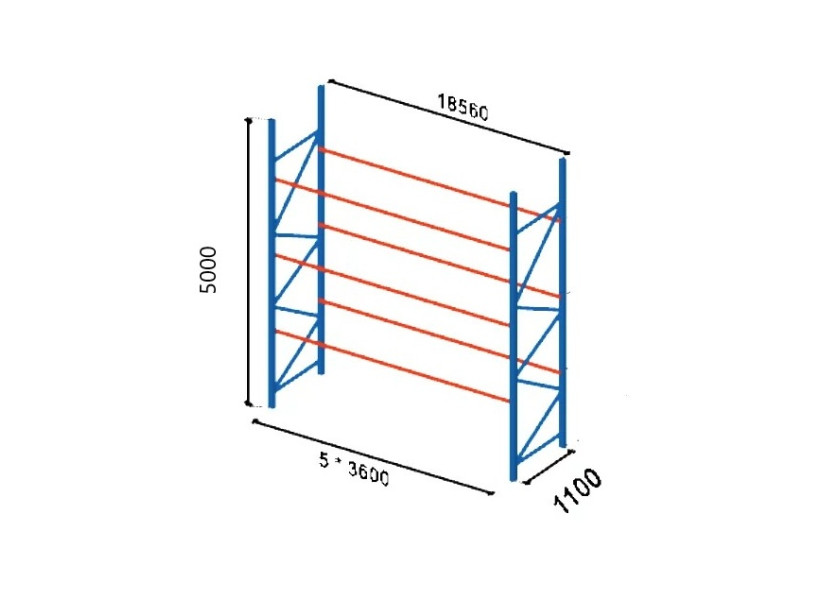 Rack à palettes d'occasion - Croquis d'implantation