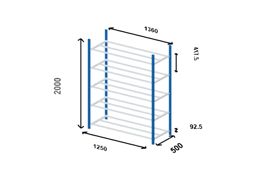 Rayonnage léger FLIP - Tablettes tubulaires