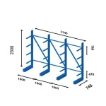 Plan Cantilever léger simple face - Prof. 500 mm