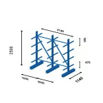 Plan Cantilever léger double face - Prof. 500 mm