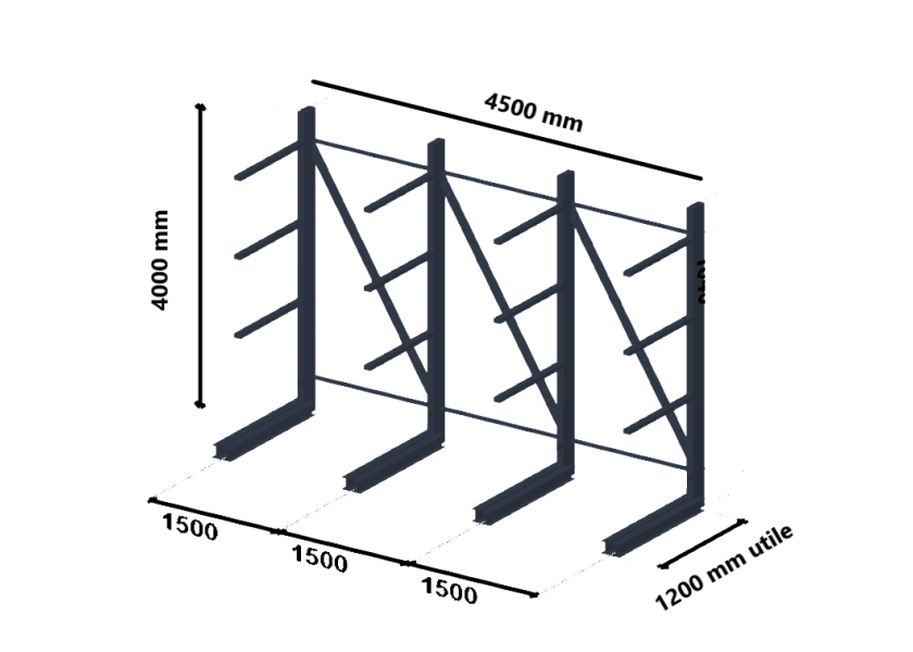 Cantilever galvanisé simple face