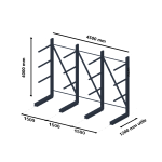 Cantilever galvanisé simple face