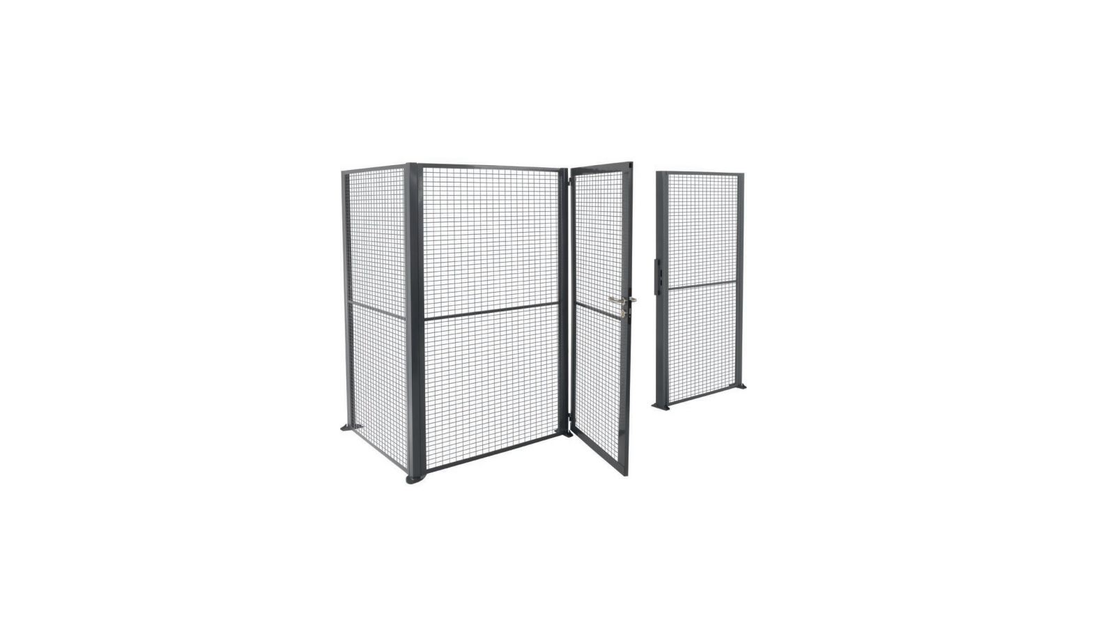 Cloison grillagée 2 pans 3x2ML avec porte