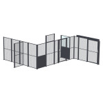 Cloison grillagée 1 pan séparé avec 2 portes