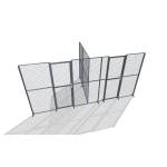 Cloison grillagée 1 pan séparé avec 2 portes
