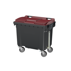 Bac 660 L avec attelage - Couvercle bordeaux