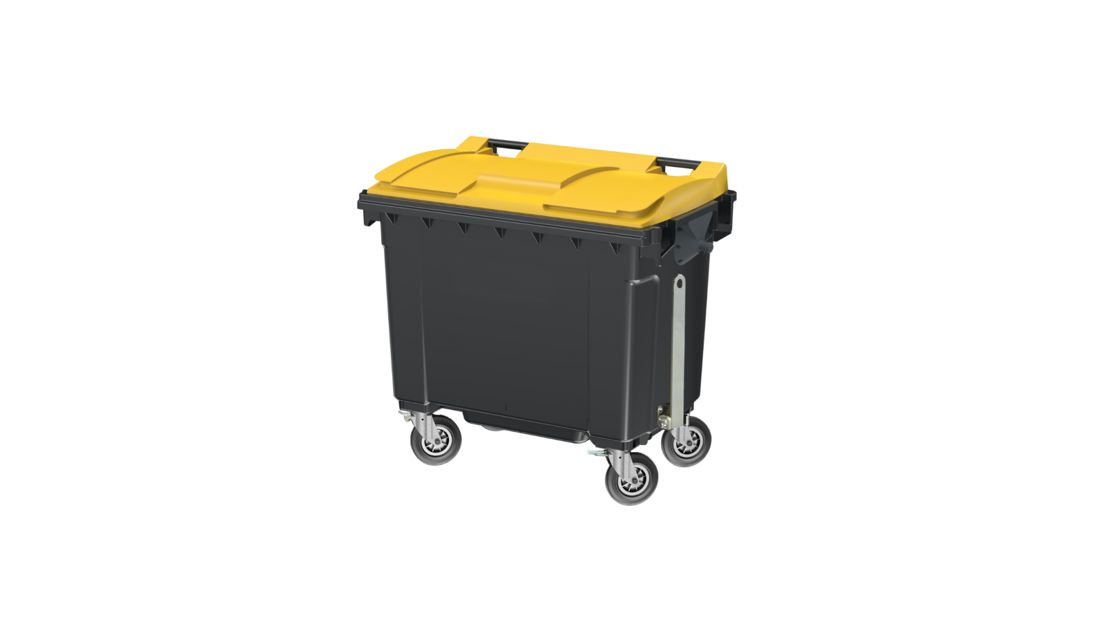 Bac 660 L avec attelage - Couvercle jaune