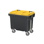 Bac 660 L avec attelage - Couvercle jaune