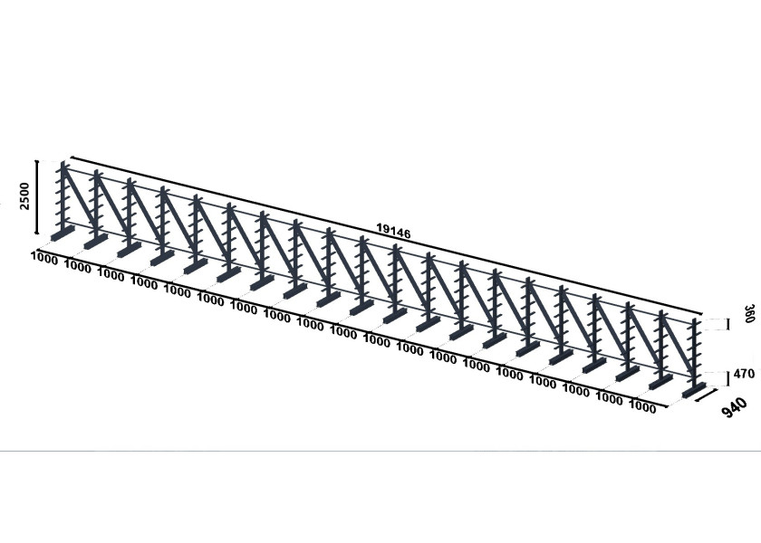 Plan d'implantation Rayonnage cantilever léger