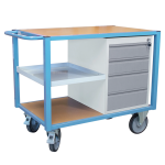 Servante d'atelier équipée 1 bloc tiroirs et 1/2 plateau tôle 500 kg
