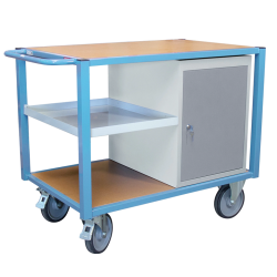 Servante d'atelier 1 bloc porte et 1/2 plateau tôle 500 kg
