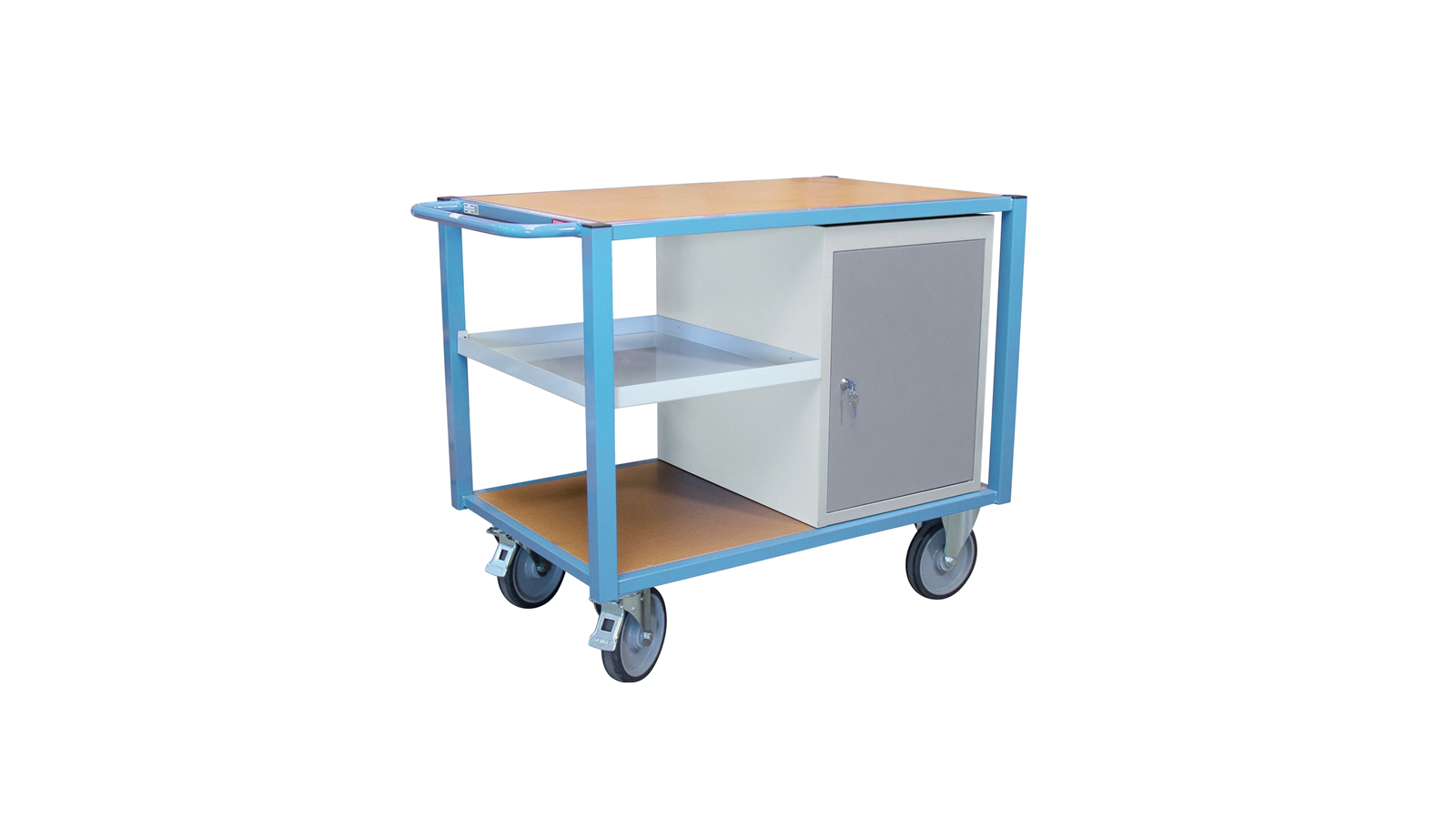 Servante d'atelier 1 bloc porte et 1/2 plateau tôle 500 kg