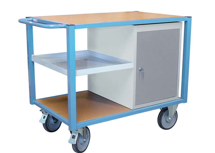 Servante d'atelier 1 bloc porte et 1/2 plateau tôle 500 kg