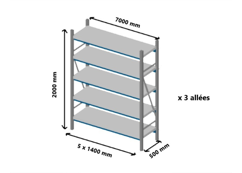 Plan d'implantation - Rayonnage mi-lourd : l’essentiel du stockage