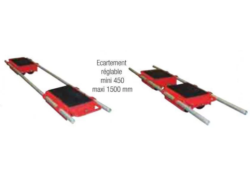 Rouleurs fixes avec barre de liaison 6000 kg