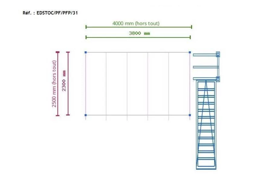 Plate-forme industrielle de 10 m² - 350 kg/m²