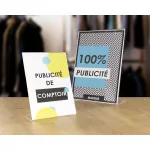 Porte-affiche incliné plexi pour comptoir