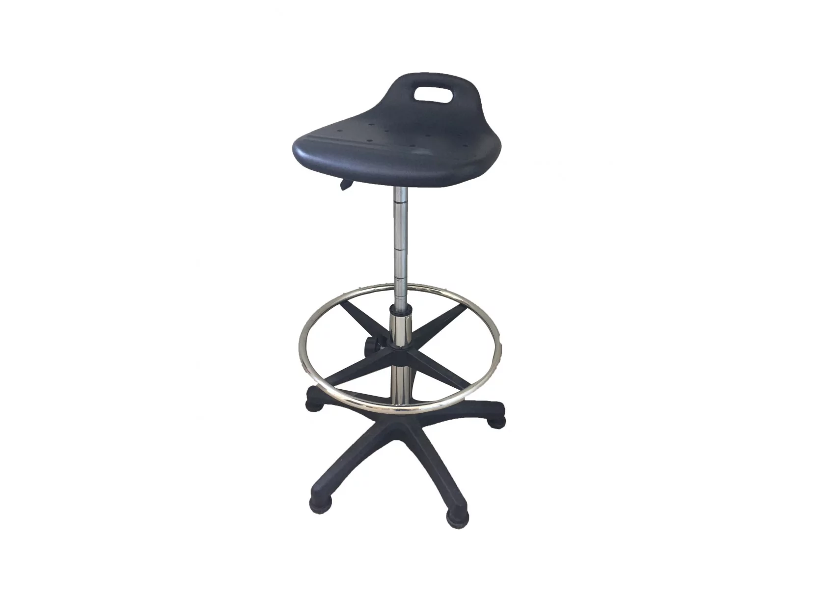 Tabouret Industry réglable en hauteur avec pied métal et repose