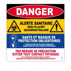 Panneau "Danger alerte sanitaire"