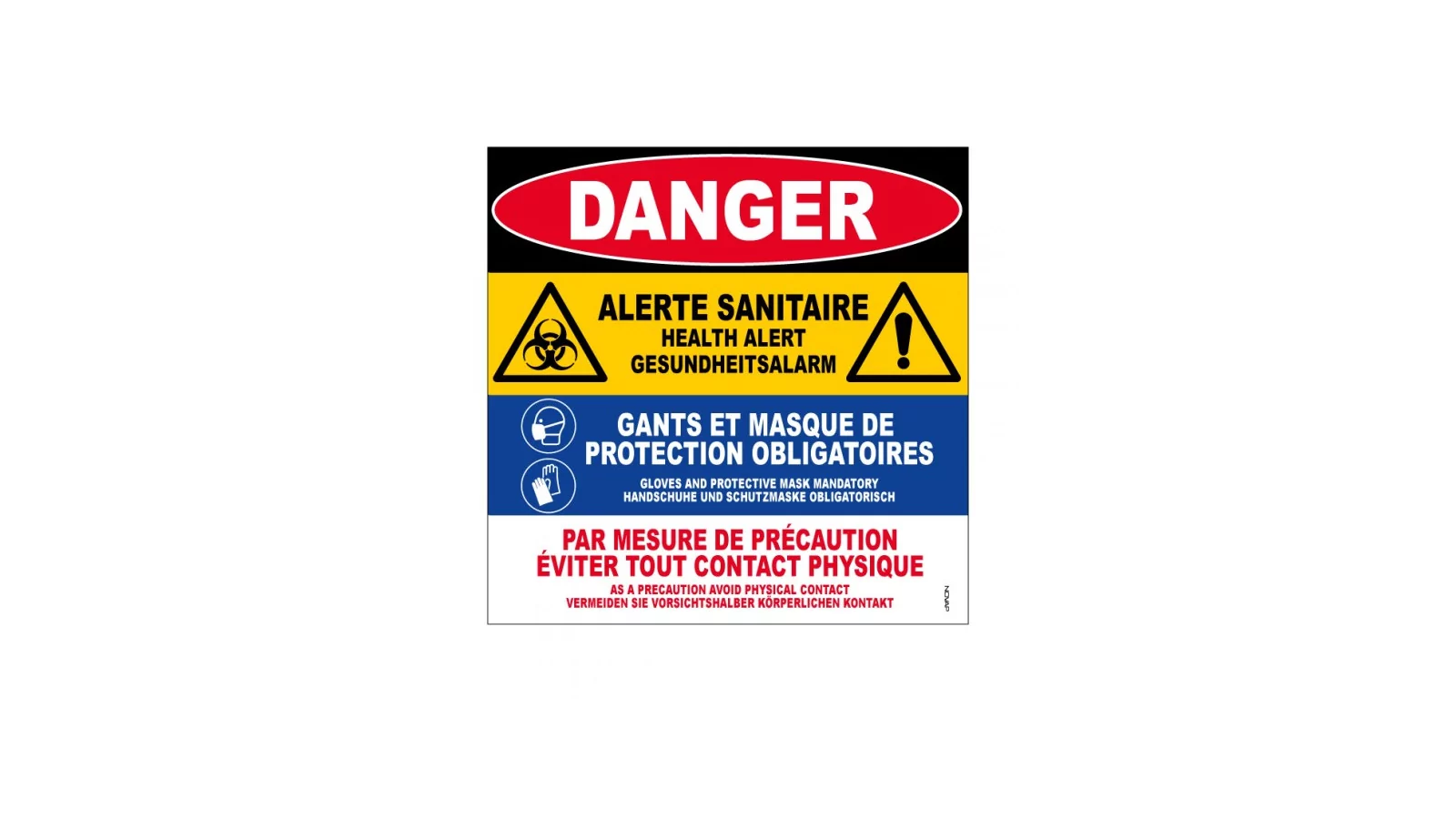 Panneau "Danger alerte sanitaire"
