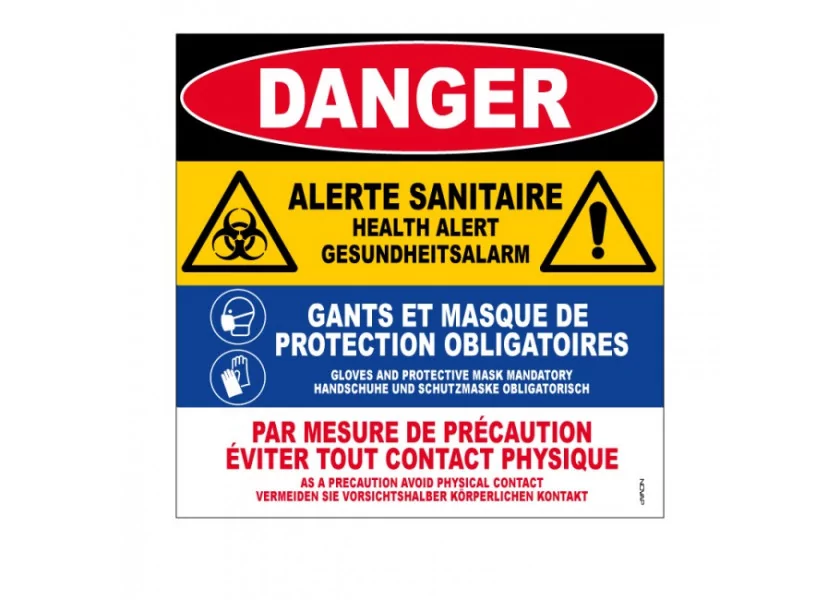 Panneau "Danger alerte sanitaire"